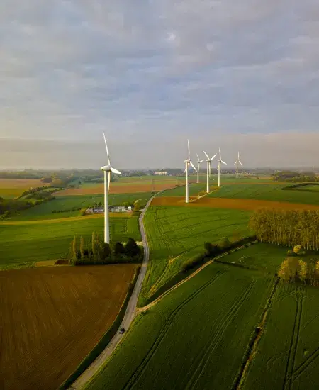Parc éolien de Nibas exploité par Boralex dans les Hauts-de-France