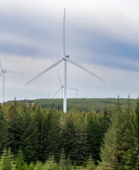 Panoramic view of Limekiln wind farm