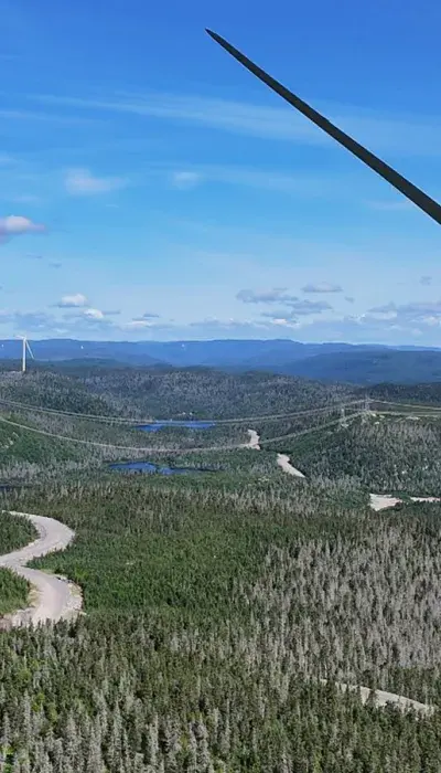 Vue aérienne du parc éolien Apuiat