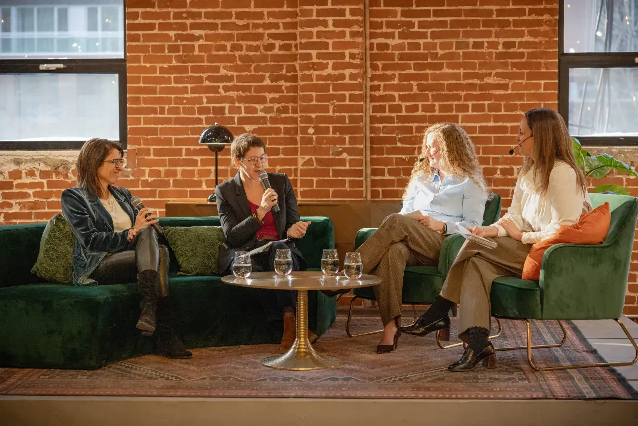 Panel d'une conférence l'Effet A sur la Place des femmes chez Boralex avec Marie-Josée Arsenault, PVP et cheffe Talents et culture pour Boralex