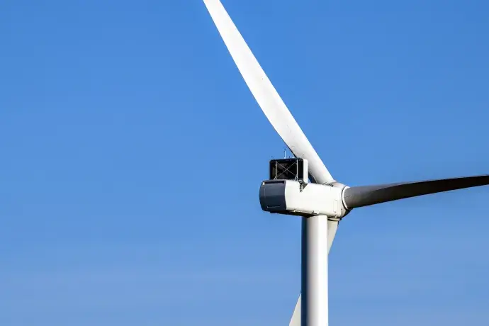 Limekiln Wind Farm turbine close-up, Scotland