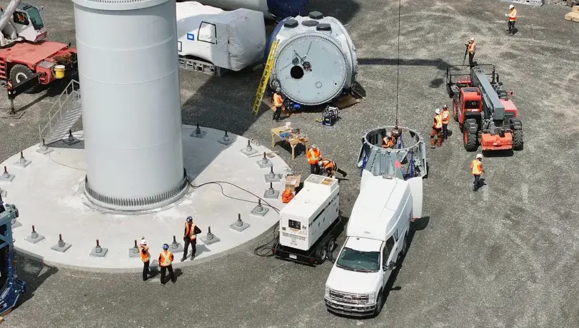 Construction du parc éolien Apuiat