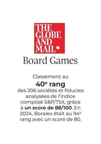 Classement au 40ème rang pour Boralex au Globe and Mail Board Games