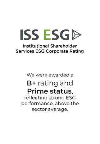 ISS ESG : B+ rating and prime status
