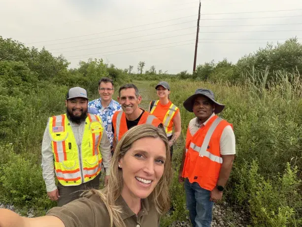 The Boralex team out in the field, walking project parcels