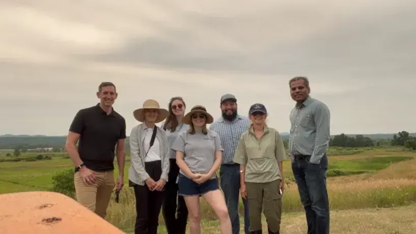 Members of the Boralex team and representatives from the Grassland Bird Trust